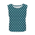 thumbnail image 4 of Fewfanhot Women's Polka Dot Print Sleeveless Workout Crop Top, Loose Fit Racerback Gym Tank, Lightweight Breathable Summer Athletic Shirt, 4 of 7