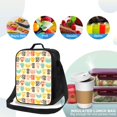 thumbnail image 4 of Logiee Vintage Cup Print Insulated Lunch Bag for Women/Men, Reusable Lunch Box for Office Work School Picnic Beach,Leakproof Freezable Cooler Bag with Shoulder Strap, 4 of 7