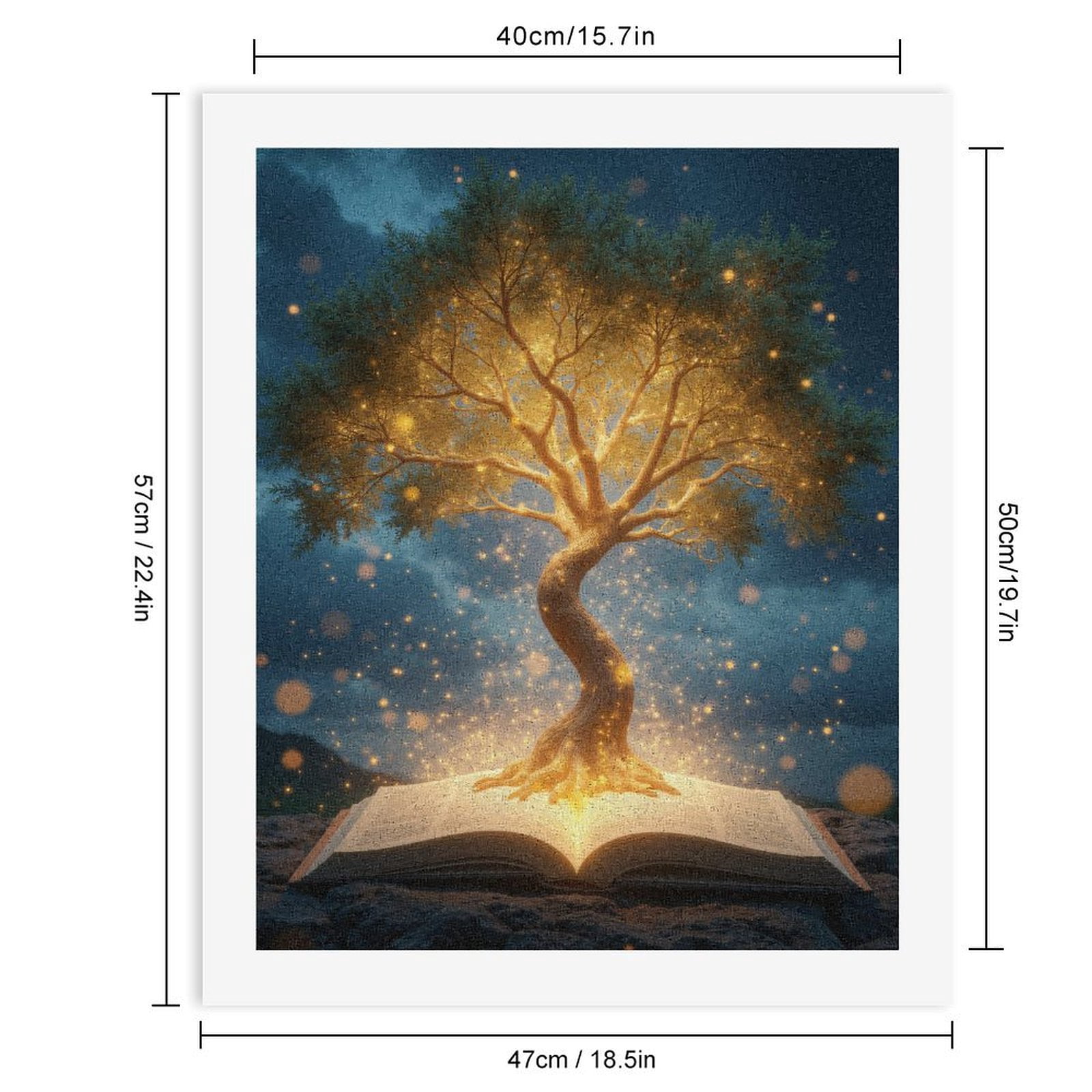 Paint By Numbers Kit for Adults Beginner - DIY Tree Of Knowledge Fantasy Glow Canvas Painting Kits for Adults, Frameless Paint By Number for Adults for Home Wall Decor 16x20 Inch