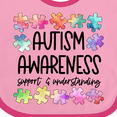 thumbnail image 4 of Inktastic Autism Awareness Support and Understanding Puzzle Pieces Boys or Girls Baby Bib, 4 of 4