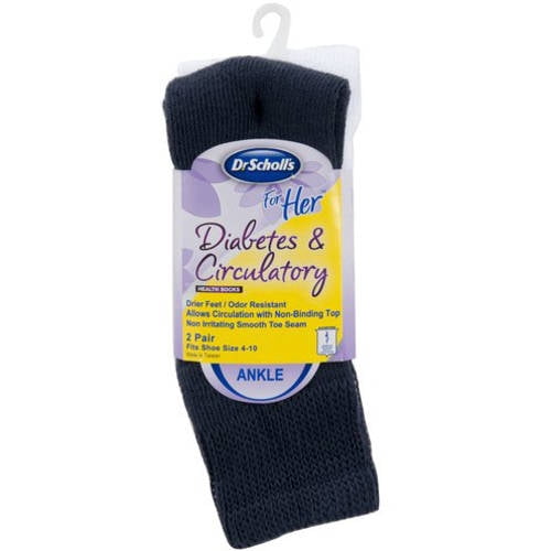 Dr. Scholl's Women's Diabetes And Circulatory Diabetic Ankle Socks 2Pack