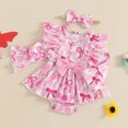 thumbnail image 3 of Okbabeha Newborn Baby Girl Valentine's Day Outfits Heart  one-piece  Romper Dress Long Sleeve Bodysuit Headband Set Clothes, 3 of 8