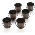 thumbnail image 3 of Hosley Antique Bronze Mini Metal Bucket Planters with Handles, Pack of 6,  2.6" Dia x 2.35" H for Floral Arrangements and Décor, 3 of 6