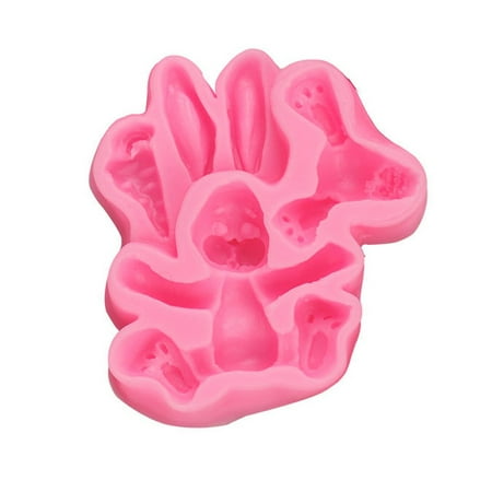 

iOPQO Cake Mould 1PC Easter Silicone Mold Cake Diy Color Silicone Qifeng Animal Shape Cake Mold Cake Chocolate Mold Bunny Powder A