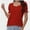 Red, variant on Women's Loose Fit Puff Sleeve T-Shirt - Square Neck Short Sleeve Top for Business Casual, Work & Summer