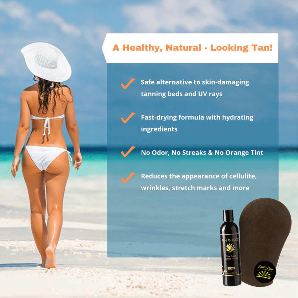 Tan Physics True Color Tanner (2 Pack) w/ FREE Tanning Mitt by Sans-Sun