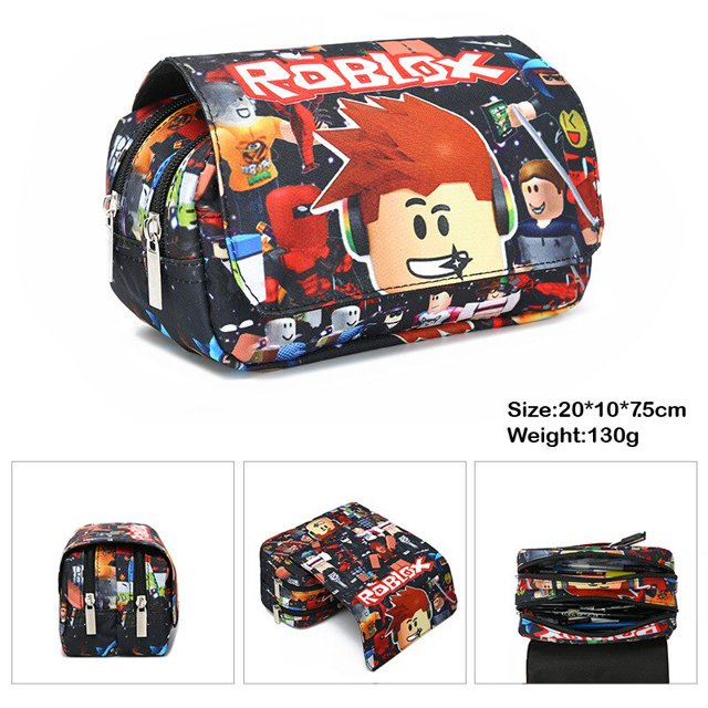 ROBLOX Virtual World-Conjunto de 3 piezas, Mochila escolar de primaria y secundaria, bolsa de almuerzo, Bolsa Escolar de dibujos animados de Anime