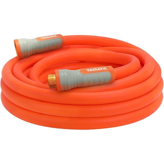 PLUHKN-Heavy Duty Garden Hose 5/8 in x 40 ft with Swivel Fitting, Super Flexible Water Hose, All-weather, Lightweight, Burst 600 PSI