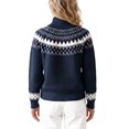 thumbnail image 3 of INSPIRE CHIC Women's Fair Isle Sweater Casual Vintage Mock Neck Long Sleeve Pullover Large Royal Blue, 3 of 6