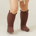 thumbnail image 4 of "Gubotare Baby Socks Baby Girls Socks Lace Ruffle Frilly Ankle Dress Sock for Infants Toddler,Brown 18-24 Months", 4 of 5