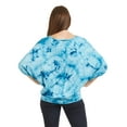 thumbnail image 5 of Made by Johnny Women's Tie Dye Scoop Neck Half Sleeve Batwing Dolman Top S TEAL, 5 of 6