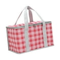 thumbnail image 1 of Bolsa aislante para entrega de alimentos, bolsa de comestibles reutilizable aislada, portador de bebidas plegable, bolsa térmica aislante para pescar Rojo, 1 of 8