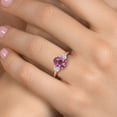 thumbnail image 4 of Gem Stone King 18K Rose Gold Plated Silver Pink Mystic Topaz and Lab Grown Diamond Engagement Ring for Women | 2.74 Cttw | Oval 9X7MM | Gemstone November Birthstone | Size 7, 4 of 6