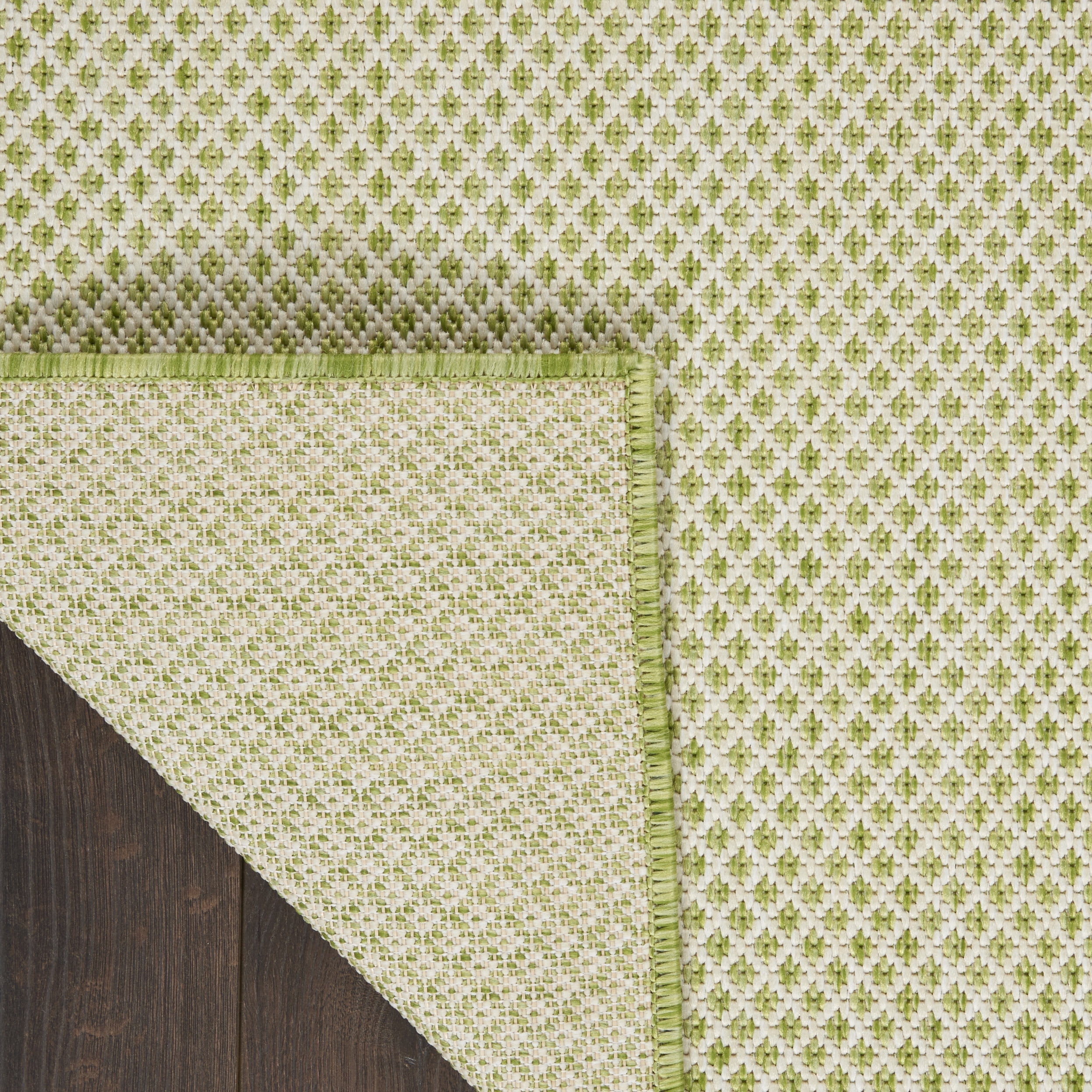 Nourison Courtyard Indoor/Outdoor Ivory Green 9' x 12' Area Rug, (9x12)