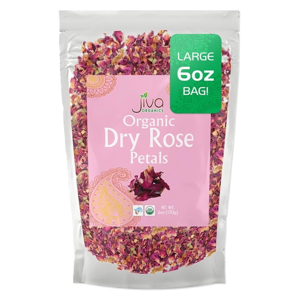 Pétalos de Rosa Secos Orgánicos Jiva Organics 170g Flores Comestibles