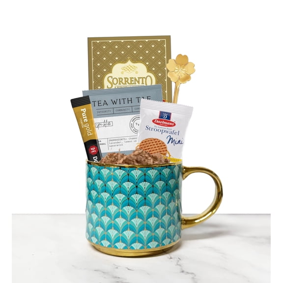 Hug in a Mug Gift Set, Turquoise - Coffee, Tea & Cocoa Gift Box