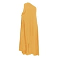 thumbnail image 4 of Vestido largo boho de un solo hombro para mujer - Color liso, fluido - Informal/playa/vacaciones - Mezcla de poliéster y spandex, 4 of 6