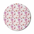 thumbnail image 1 of Floral Mouse Pad for Computers, Watercolor Painting Style Blooming Flowers Spring Nature Botanical Artwork, Round Non-Slip Thick Rubber Modern Mousepad, 8" Round, Pink Purple Coral, by Ambesonne, 1 of 2