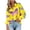 Yellow, variant on QASIEATN Button Down Shirts for Women Butterfly Dress Shirts Long Sleeve Blouse Work Tops Summer Blouse Fashion Clothing