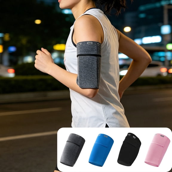 WYBXZ Sports Armband for Phone Black – Water Resistant Running Armband with Reflective Design, Breathable Stretch, Large Capacity, for Cycling Gym Summer