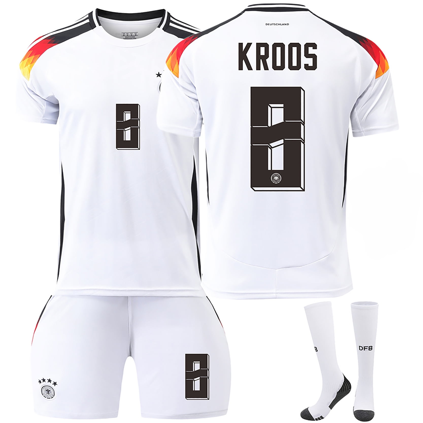 Youths 2024 Germany Home 17 WIRTZ Jersey Soccer Kids Soccer Set White