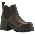 thumbnail image 2 of SNJ New Women Lug Sole Mid Heel Chelsea Fashion Ankle Bootie w/Double Elastic Gore, 2 of 5