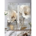 thumbnail image 3 of Magnolia Flower Sheer Curtains 84 Inches Long 2 Panels Flowers Oil Painting Light Filtering Semi Sheer Window Curtains Drapes for Bedroom Living Room 52"x84", 3 of 7