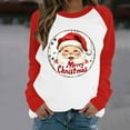 thumbnail image 2 of Christmas Sweatshirts for Women，Womens Funny Christmas Long Sleeve Shirt Santa Claus Print Sweatshirt Pullover Sweater Blouses Fall Casual Trendy Sweatshirt Hooded Pullover Tops, 2 of 3