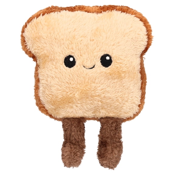 Vibrant Life Brown Toast Plush Dog Toy with Squeaker, Chew Level 1