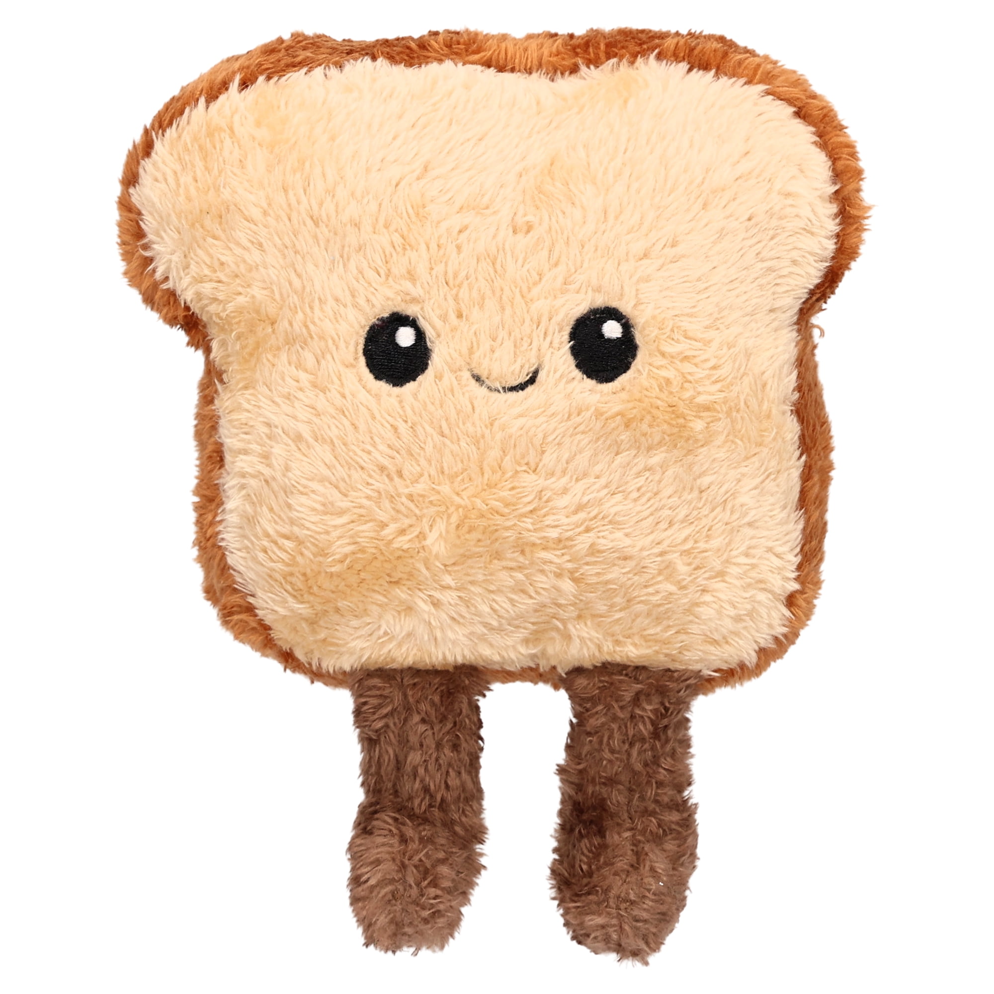 Vibrant Life Brown Toast Plush Dog Toy with Squeaker, Chew Level 1