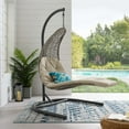 thumbnail image 3 of Modway Landscape Hanging Chaise Lounge Outdoor Patio Swing Chair in Light Gray Beige, 3 of 6