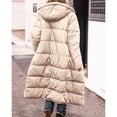 thumbnail image 3 of Baqcunre Down Jackets for Women, Ladies Fashion Warm Winter Coat Reversible Long Sleeve Hooded Down Jacket 1Pc Jacket Beige L, 3 of 4