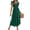 Dark Green, variant on Women's Smocked Square Neck Cap Sleeve Midi Dress for Summer Events Flowy Fit Easy Care 95% Polyester 5% Elastane