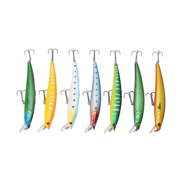 Spptty 7Pcs Fishing Bait Kit Floating Minnow Simulation Fishing Lure Tackle  11g Per Bait For Freshwater Long Shot,Fishing Bait Kit,Fishing Lures 
