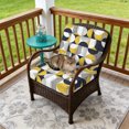 thumbnail image 4 of Outdoor Patio Cushion Covers 4 Pack Mid Century Geometric Patio Chair Cushion Covers with Ties and Zipper Abstract Modern Yellow Waterproof Outdoor Seat Cushion Covers for Patio Furniture 22"x22", 4 of 9