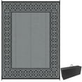 thumbnail image 1 of Outsunny Waterproof Outdoor Rug with Carrying Bag, 9' x 12', Black and Grey, 1 of 8