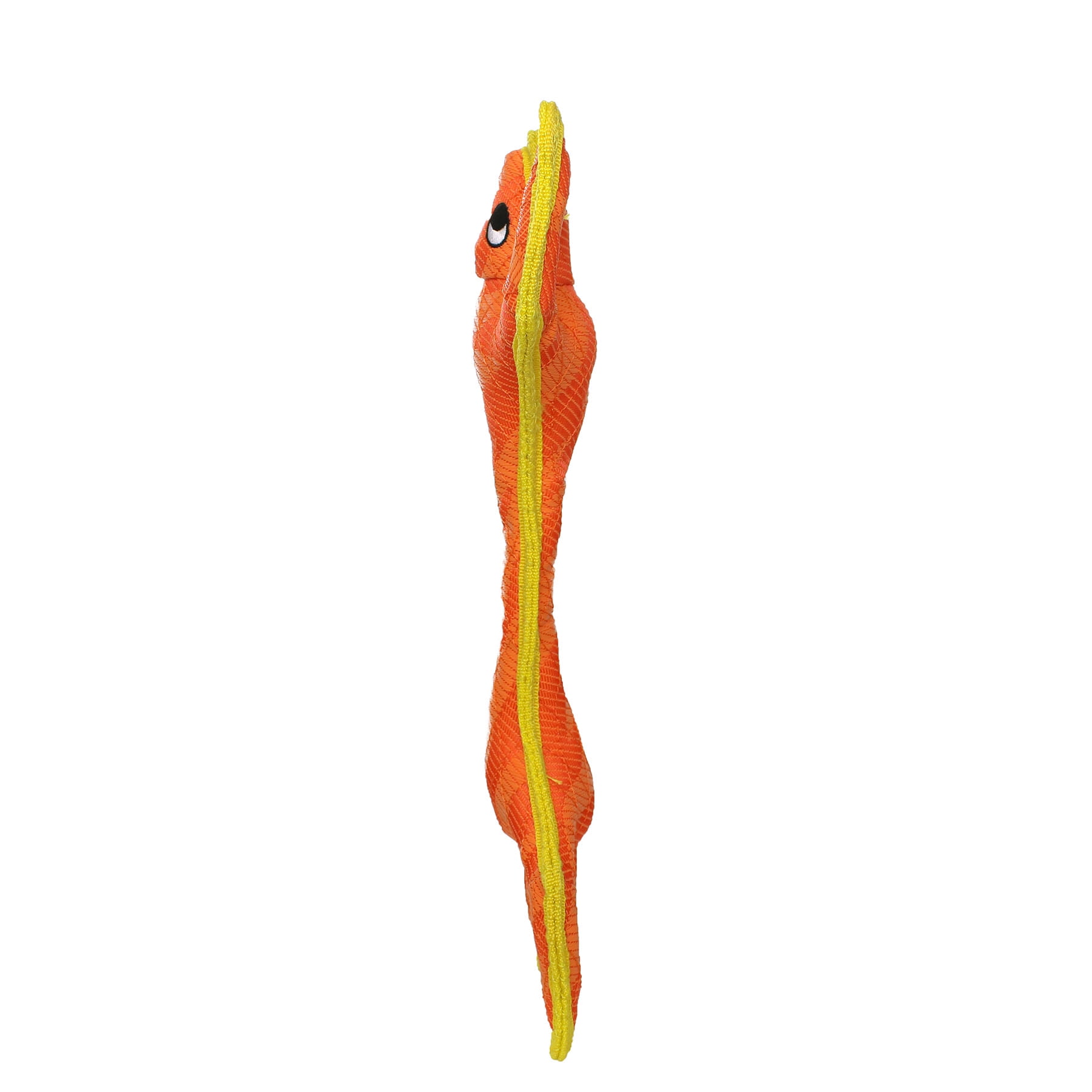 DuraForce Lizard Tiger Orange-Yellow, 2-Pack, Durable Woven Mesh Fiber Squeaky Dog Toy
