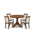 thumbnail image 5 of East West Furniture 5-Piece Dining Room Set in Antique Walnut/Light Beige, 5 of 5