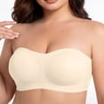 thumbnail image 2 of Women Strapless Bandeau Bra, Solid Color Sleeveless Tube Top, Comfort Daily Inner Wear White-A XXXXL, 2 of 7