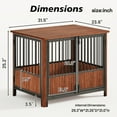 thumbnail image 4 of Jopath 31.5" Furniture Style Dog Crate, Decorative Walnut Fluted Wood Pet House with Double Door Design for small & Medium Dogs, 4 of 9