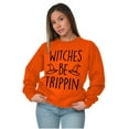 thumbnail image 3 of Halloween Witches Be Trippin Pun Women Plus Size Crewneck Sweatshirt Brisco Brands 4X, 3 of 5