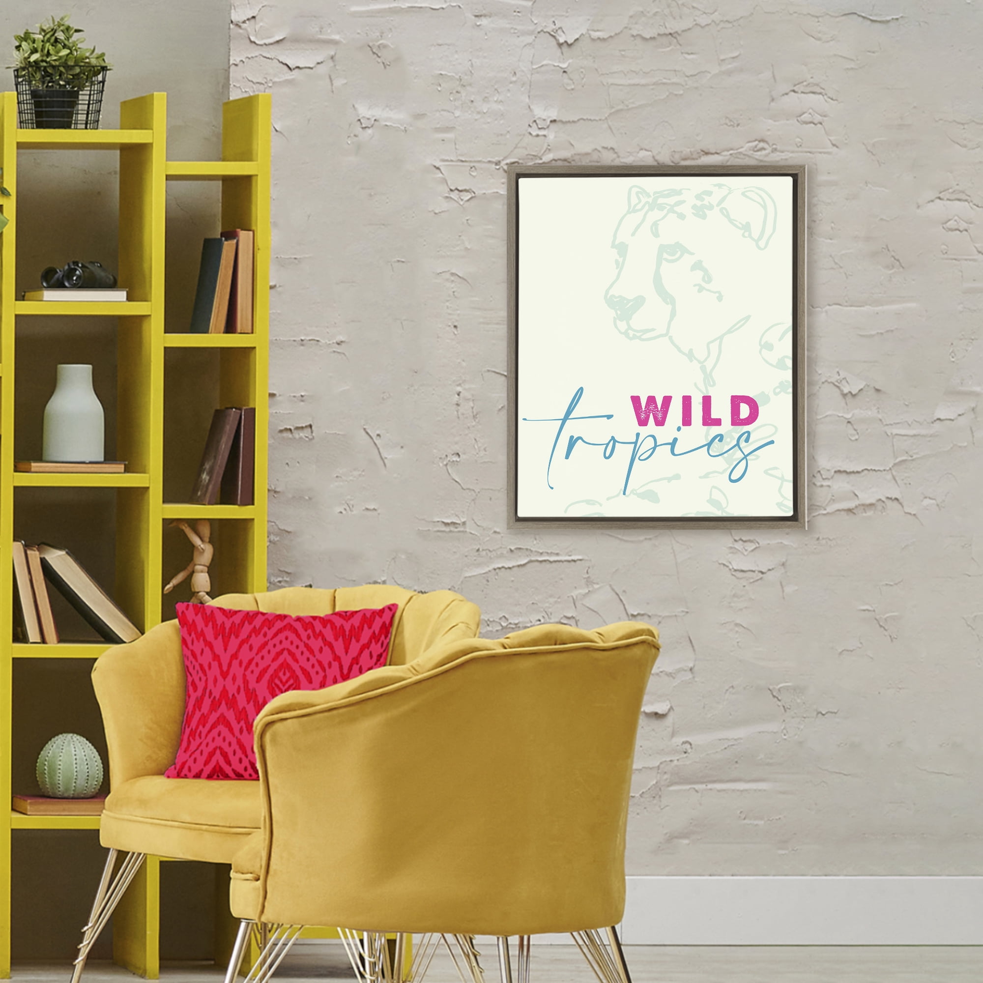 Stupell Industries Wild Tropics Cheetah Brown Framed Floater Canvas Wall Art, design by Lanie Loreth