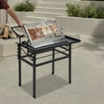 thumbnail image 4 of Camping Charcoal Grill, Foldable Legs & Brake Wheels, 5-Height Temperature Control, 360° Safe Flipping Basket, Perfect for Picnics/Tailgating, 4 of 18