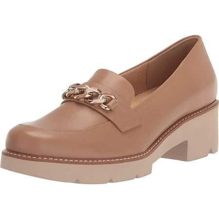 

Naturalizer Women s Desi Platform Lug Sole Heeled Loafers Taupe Leather 8.5M