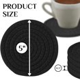 thumbnail image 3 of 4PCS Cotton Round Woven Coasters Drink - Black Handmade Braided Cup Coasters Absorbent Woven Coasters Woven Hot Pads Mats for Drink Home Kitchen Heat-Resistant Reusable Non-Slip, 3 of 5