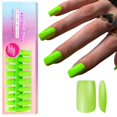 thumbnail image 1 of Puntas de gel para uñas SXVME medianas cuadradas verde neón 300 piezas, 1 of 8