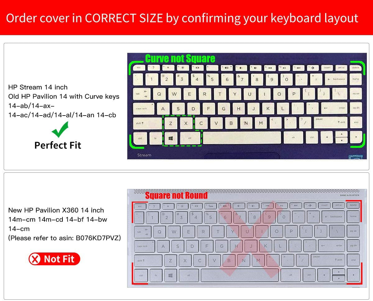 Keyboard Skin Cover for HP Pavilion 14-ab*** 14-ac*** 14-ad*** 14G-ad*** series 
