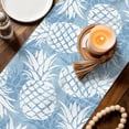thumbnail image 4 of Table Runner 70 Inches Long, Sky Blue White Pineapple Decorative Table Runner for Party Wedding Home Decor, Tropical Summer Botanical Fruits Dresser Scarves for Kitchen Tables Decor 13x70 Inch, 4 of 9