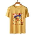 thumbnail image 5 of KALE 4th of July Short Sleeve Shirts for Women American Flag Patriotic 2D Independence Day Print Casual Sports T Shirt Y2K Clothes Yellow L, 5 of 7