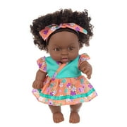 8inch Girl Cute Kids Toy Black African American Reborn Baby Doll Lifelike Vinyl